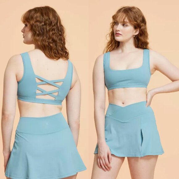 Blogilates Crisscross Sports Bra, Teal Blue, L - Picture 3 of 5